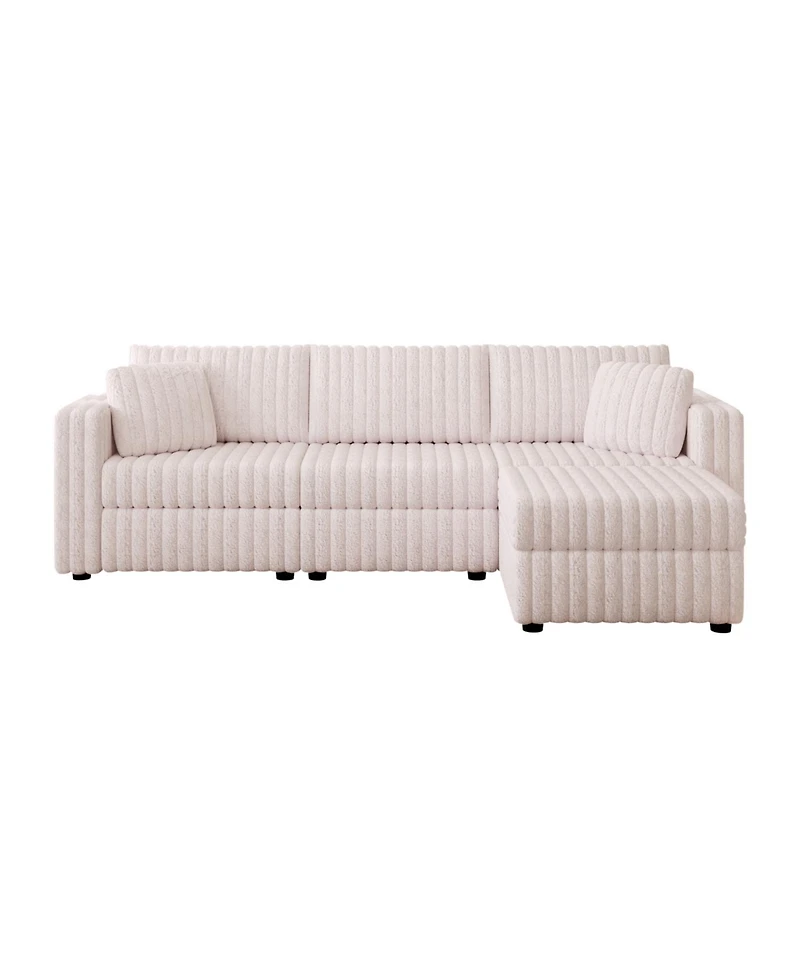 Streamdale Furniture 106" 2-Piece Fabric Upholstered Sofa & Ottoman Set