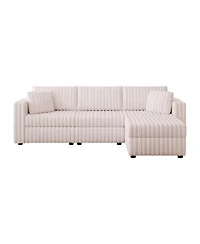 Streamdale Furniture 106" 2-Piece Fabric Upholstered Sofa & Ottoman Set