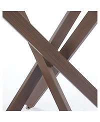 Streamdale Furniture Modern Glass Dining Table Walnut Metal Legs