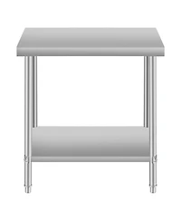 Streamdale Furniture 24"x18" Stainless Steel Kitchen Prep Table w/ Under Shelf