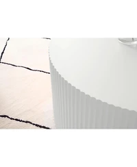 Streamdale Furniture Contemporary Round Coffee Table with Handcrafted Relief 35.43inch