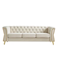 Streamdale Furniture Modern Tufted Velvet Sofa 87.4 inch for Living Room