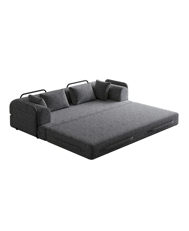 Streamdale Furniture Streamdale 78.7" Convertible Sleeper Sofa Bed with Pillow & Side Pocket