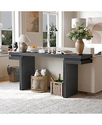 Streamdale Furniture 66" Wide Wood Console Table - Sofa/Entryway - Black