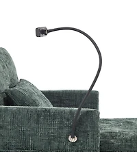 Streamdale Furniture Multifunctional Chenille Recliner Sofa with Storage & Phone Bracket