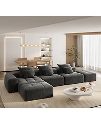Streamdale Furniture Streamdale Modern Oversized Chenille Sectional Sofa with 6 Pillows