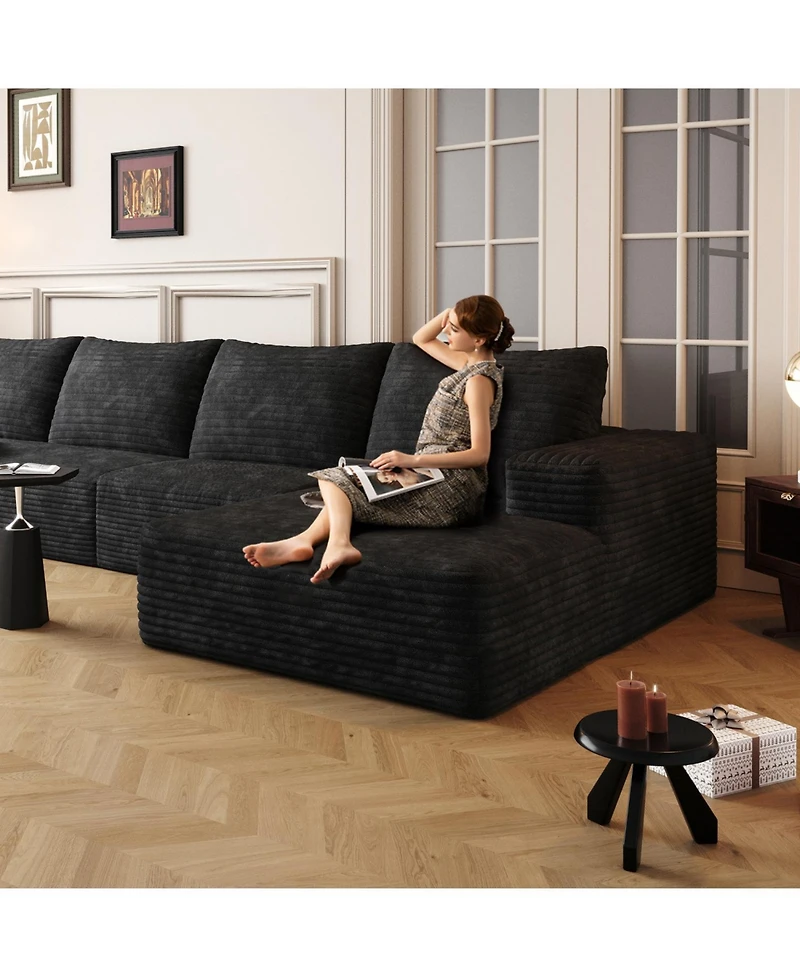 Streamdale 107" Cloud Sectional Sofa with Chaise (Corduroy)