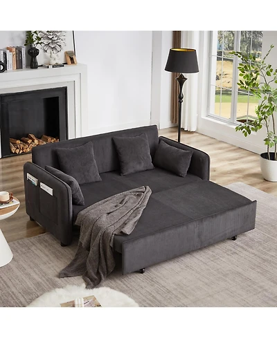 Streamdale 66" Sleeper Sofa Bed - 3-in-1 Adjustable Pullout with Pillows