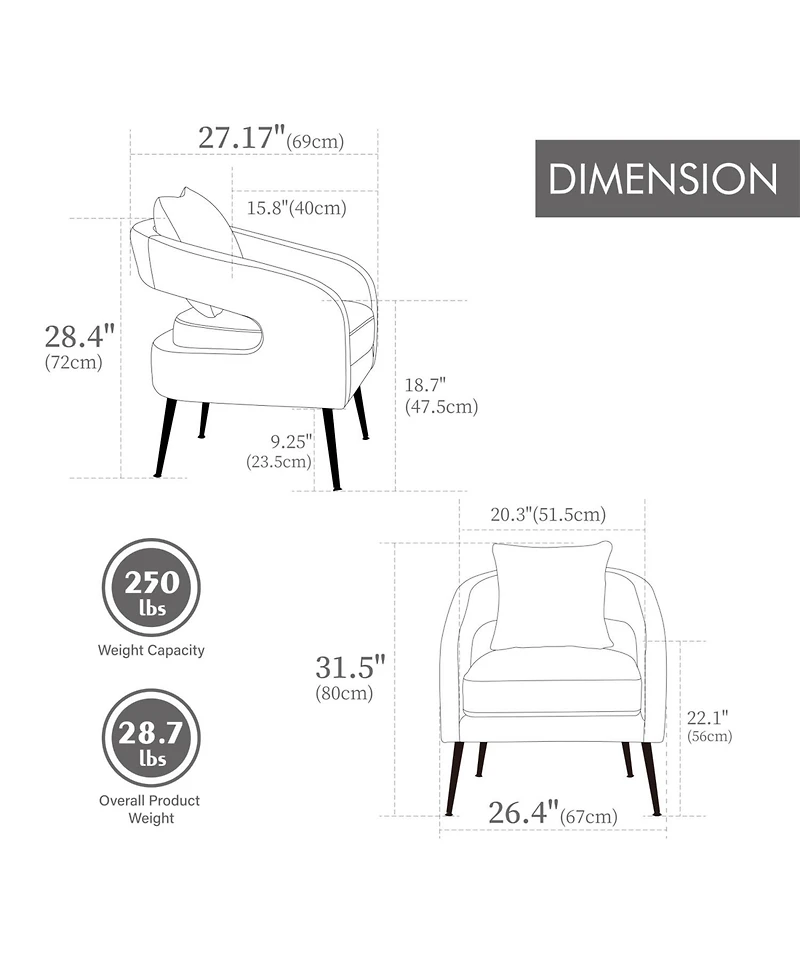 Streamdale Furniture Velvet Living Room Set- Loveseat & 2 Chairs