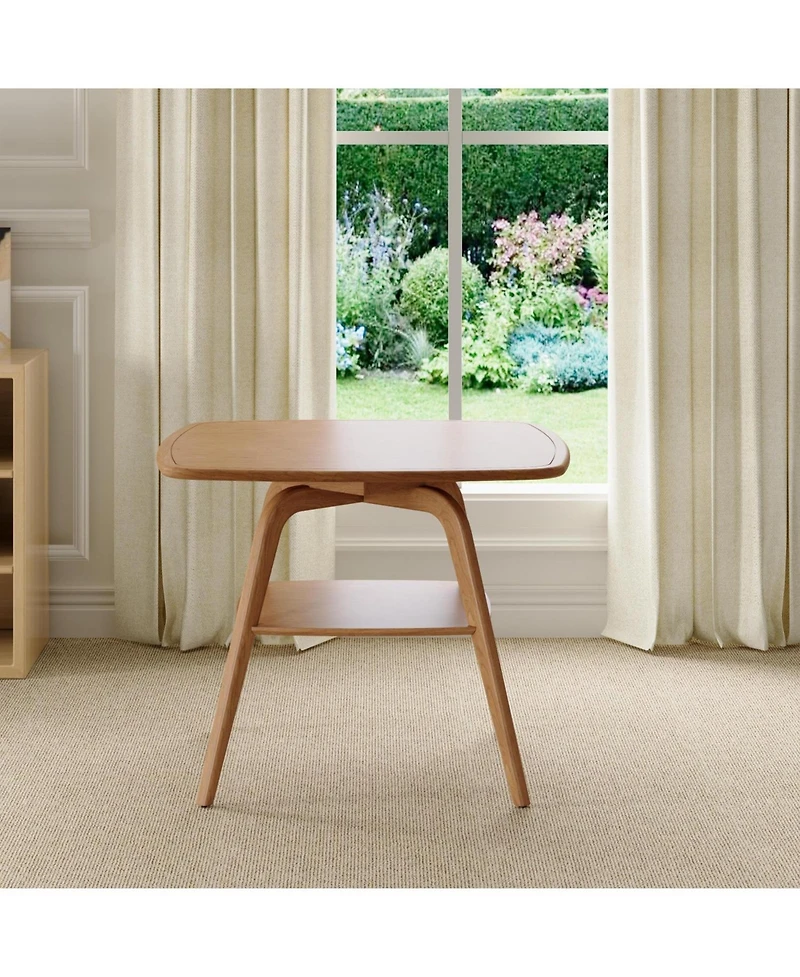 Streamdale Furniture Streamdale Modern Wooden Dining Table with Storage Shelf, Walnut Finish