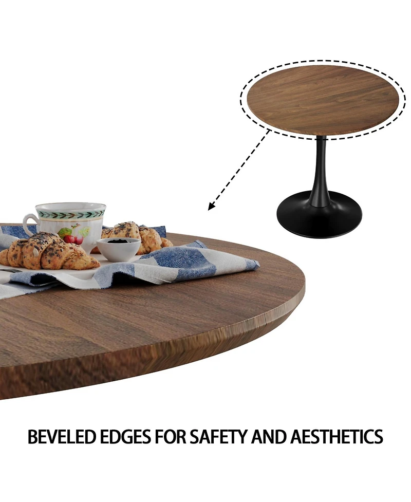 Streamdale Furniture 31.5" Walnut Round Dining Table - Tulip Base