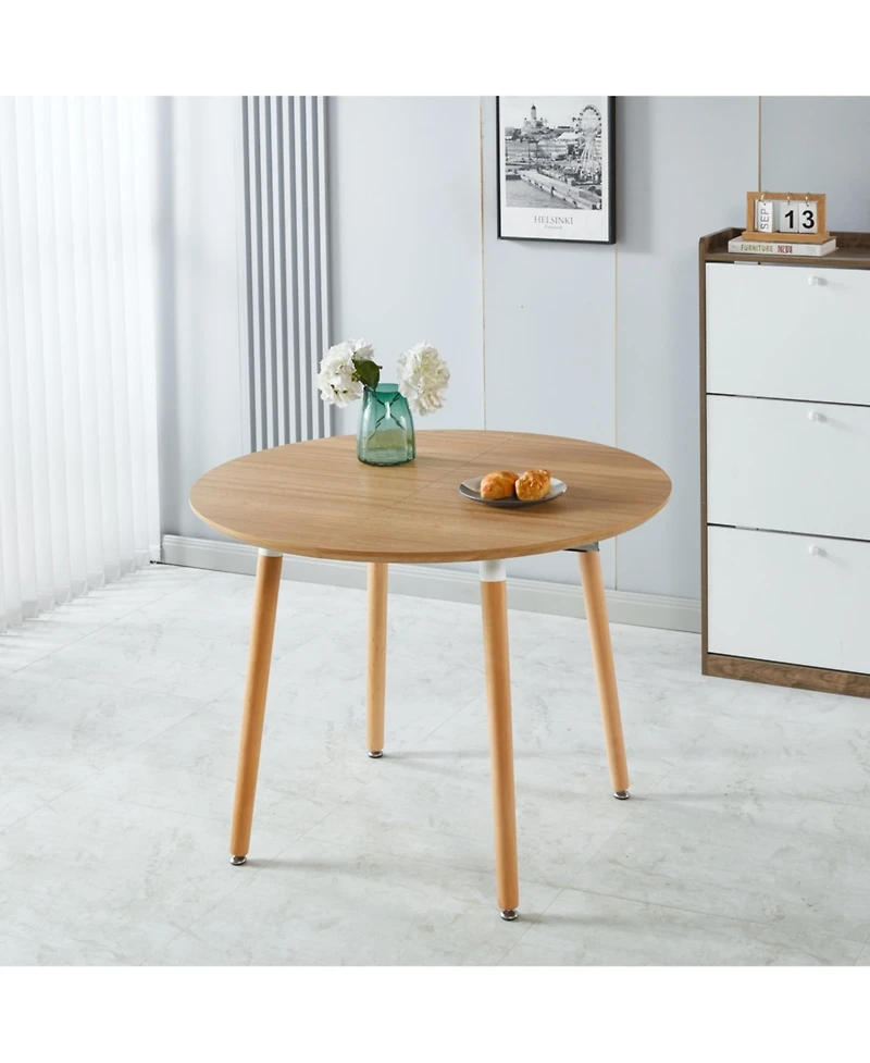 Streamdale Furniture Extensible Oak Table- Wood Leg, Mdf Top, 100/140/180x100x75cm