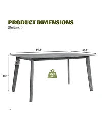 Streamdale Retro Dining Table, Seats 6, Rubberwood Legs