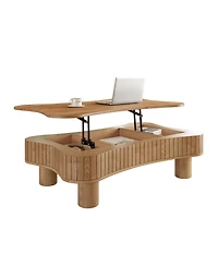 Streamdale Furniture Streamdale Lift Top Coffee Table - Fluted Panel, Hidden Storage