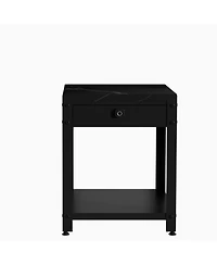 Streamdale Furniture Square Double-Layer Coffee Table - Hidden Compartment & Fingerprint Lock