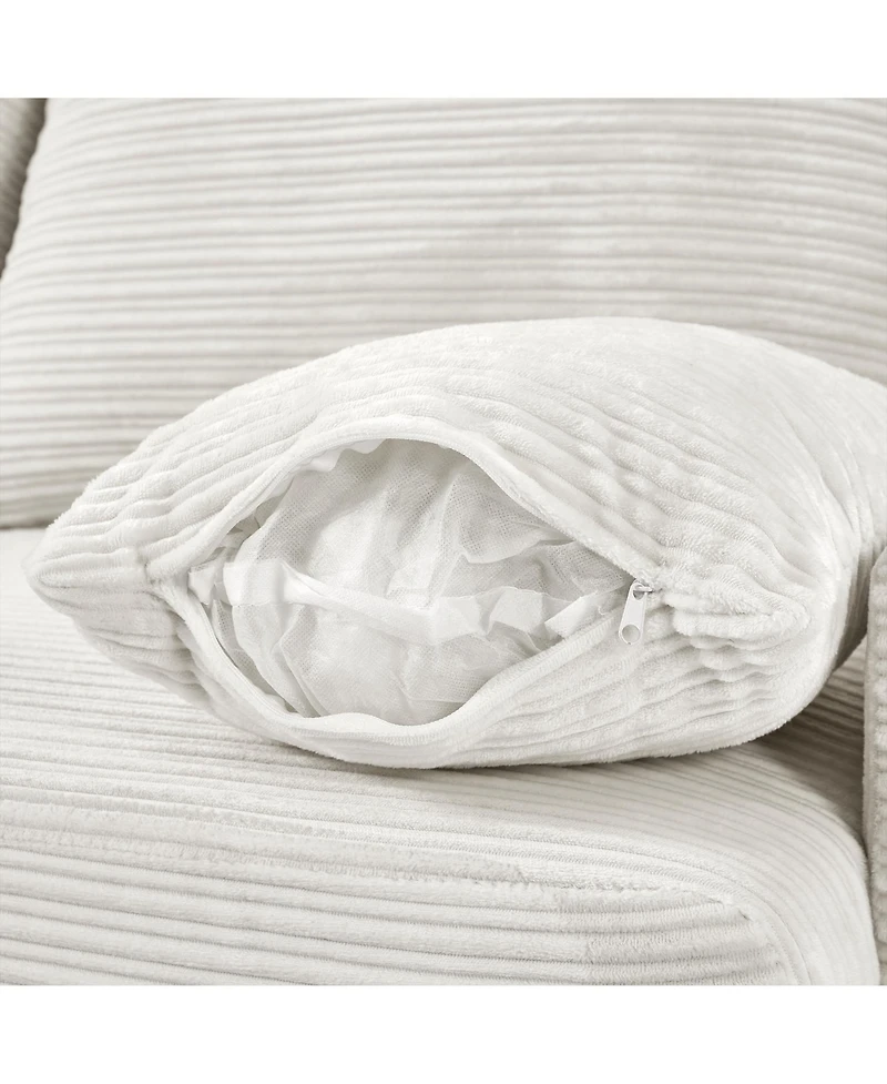 Streamdale Furniture Modern 3-Seater Sofa w/ Storage, Ottomans, Usb & Cup Holders – Beige