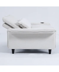 Streamdale Furniture Beige Striped Sofa Bed - Adjustable Arms & Back - 65.74-inch