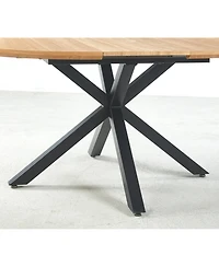 Streamdale Furniture 120/160x120x75cm Extendable Dining/Office/Coffee Table, Metal Leg, Mdf Top