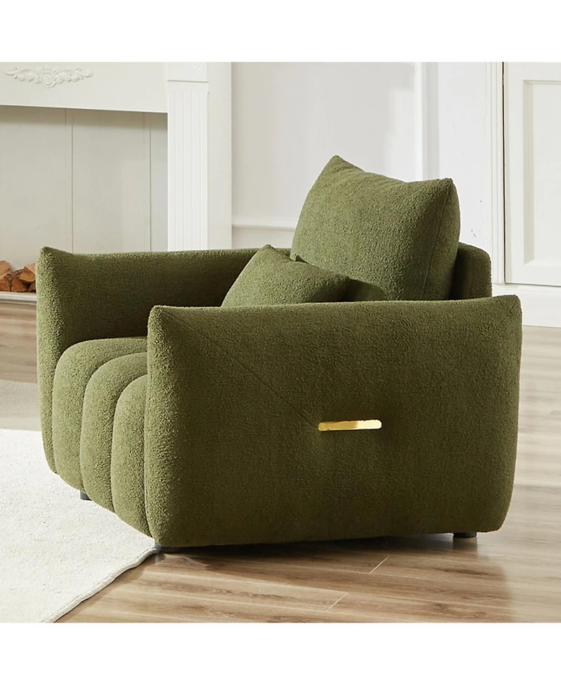 Streamdale Furniture 36.8" Teddy Fabric Sofa - Modern Lounge Chair, Green