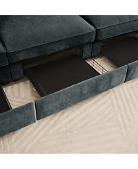 Streamdale Furniture 2-Seater Sofa with Ottoman & Storage