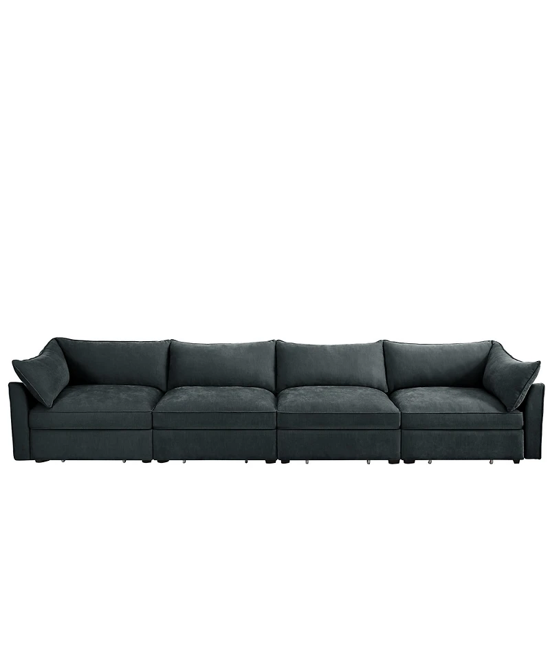 Streamdale Furniture Super Large Wide Deep 4-Seater Sofa w/ Storage - Chenille Gary