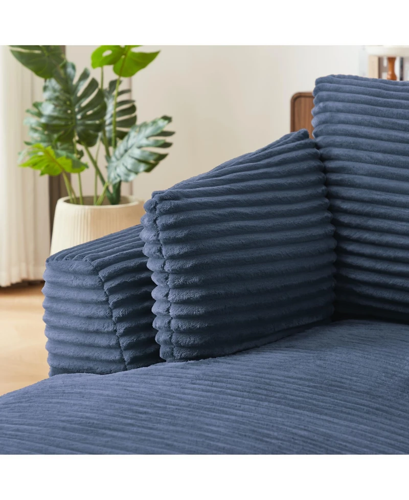 Streamdale Furniture Oversized Corduroy Chaise Lounge Sofa