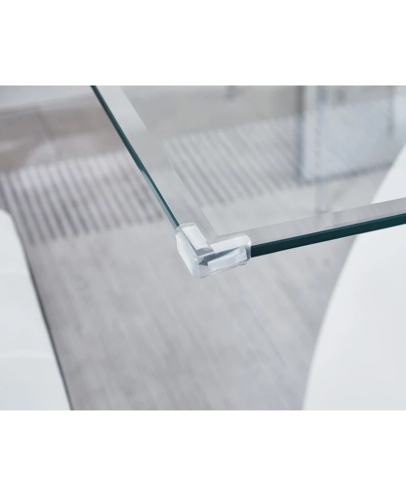 Streamdale Furniture Luxury Glass Top Dining Table - Modern Design