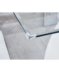 Streamdale Furniture Luxury Glass Top Dining Table - Modern Design