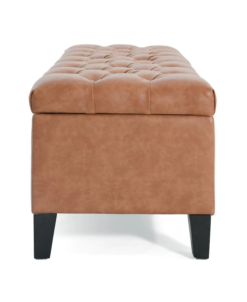 Streamdale Furniture Upholstered Button Tufted Storage Ottoman