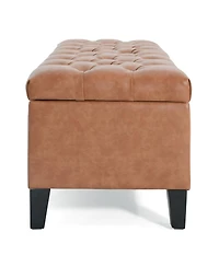 Streamdale Furniture Upholstered Button Tufted Storage Ottoman