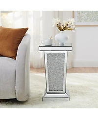 Streamdale Furniture Mirrored Crystal End Table - Modern Accent Side Table