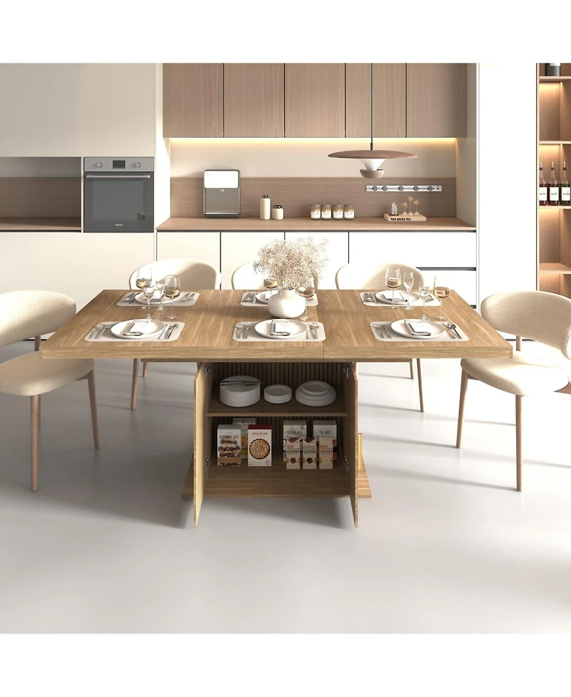 Streamdale Furniture Seats 6-10 Expandable Dining Table with Storage