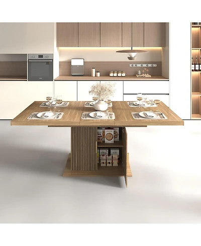 Streamdale Furniture Seats 6-10 Expandable Dining Table with Storage