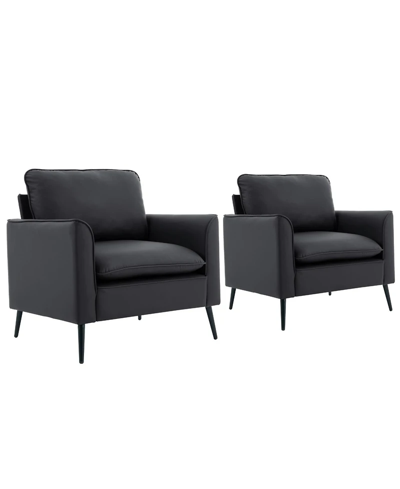 Streamdale Furniture Cat Paw Leather Sofa 2PC Black