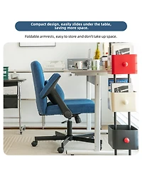 Streamdale Furniture Modern Linen Blue Criss Cross Armrest Office Chair - Product Details