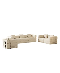 Streamdale Furniture Corduroy Folding Sofa Bed with Storage & Cushions