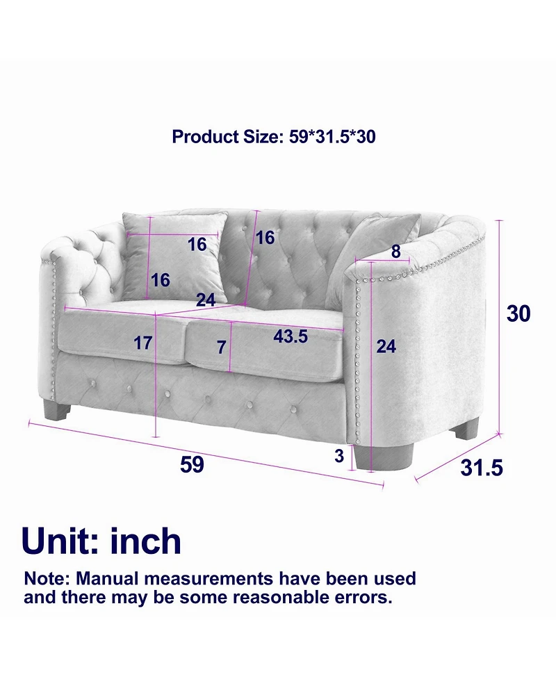 Streamdale Furniture 3-seater + 2-seater Combination sofa.Velvet black