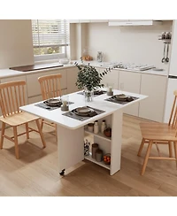 Streamdale Foldable 51.18" white table for small families display or home use.