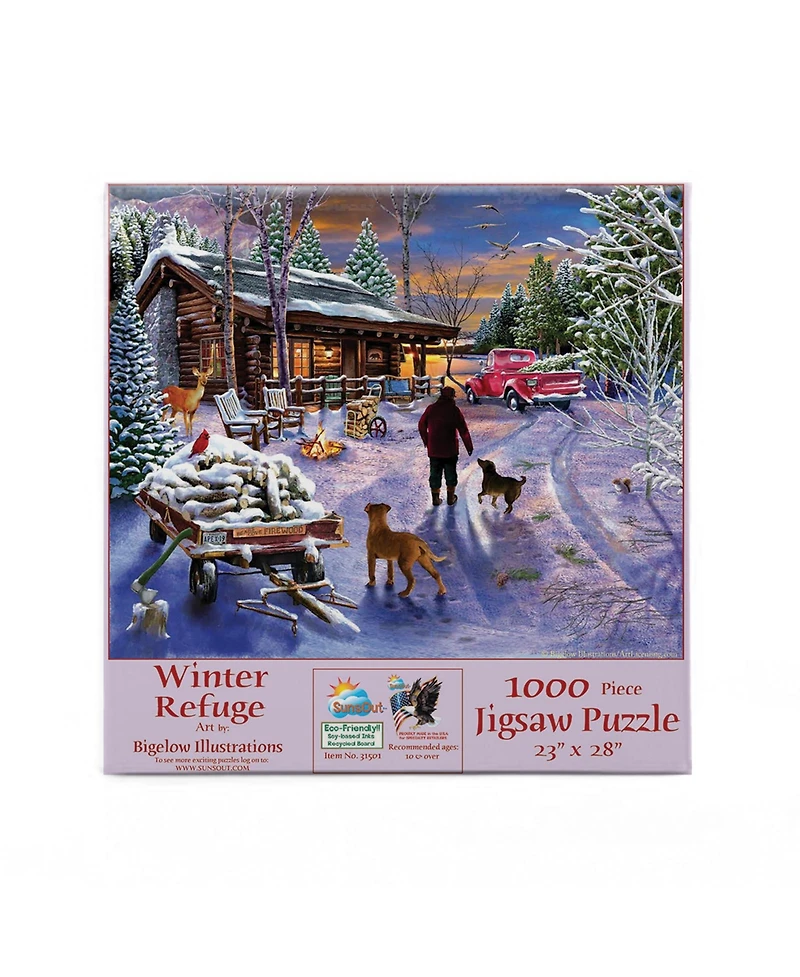 SunsOut Winter Refuge 1000 piece Jigsaw Puzzle for Adults Christmas