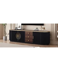 Streamdale Furniture 71" Modern Tv Stand - 3 Drawers, Shelf & Cabinets