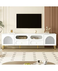 Streamdale Furniture 78.8" Retro Tv Stand - Media Console w/ Cabinets & Drawers