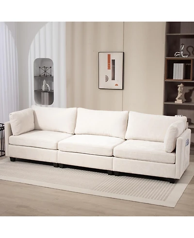 Streamdale 111.42x32.28" 3-Seater Chenille Sofa - Comfy, Cloud-Soft