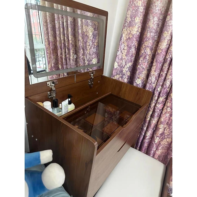 Streamdale Furniture 3-in-1 Compact Vanity Desk with Plip Top Mirror and Drawers