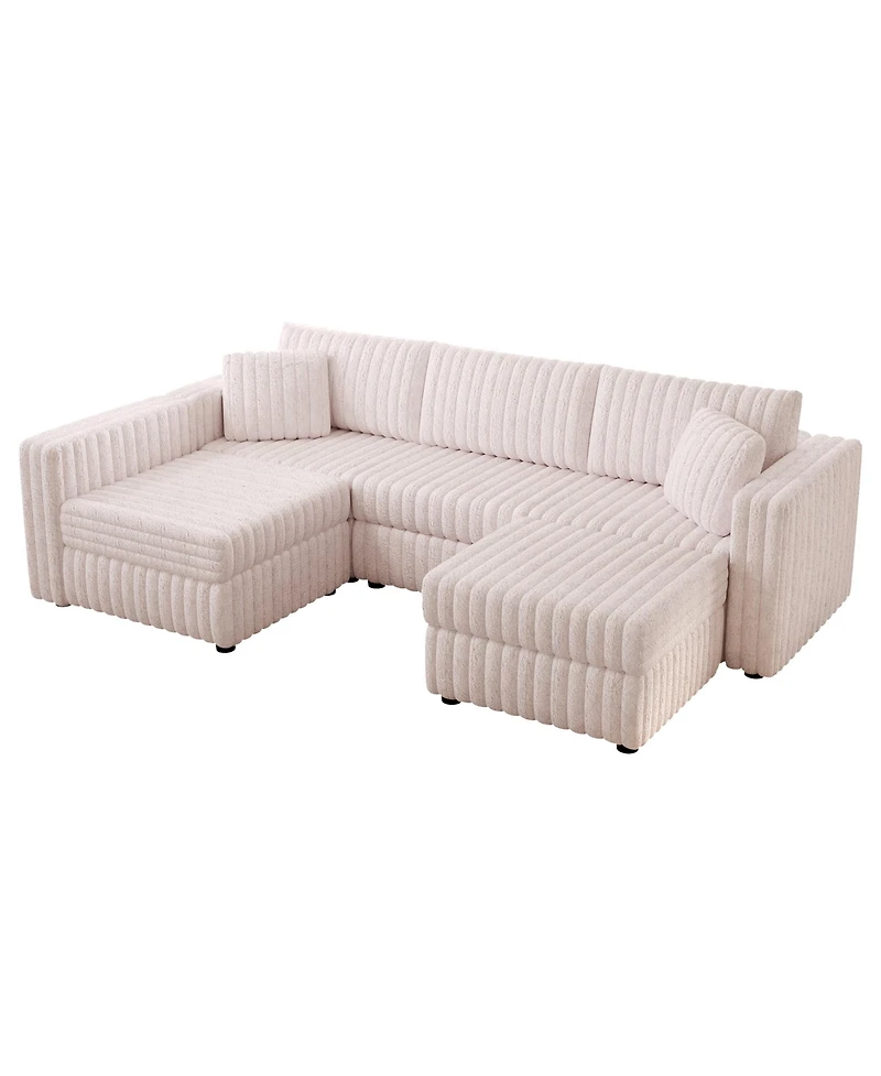 Streamdale Furniture Soft U-Shaped Sofa for 4 with Matching Ottoman.