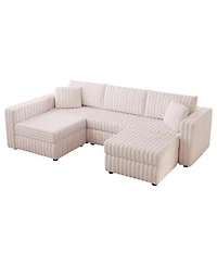 Streamdale Furniture Soft U-Shaped Sofa for 4 with Matching Ottoman.