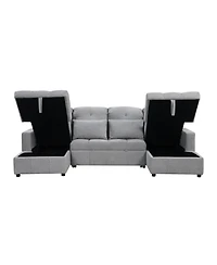 Streamdale Furniture Oversized Sectional Sofa Bed with Storage and Usb Ports