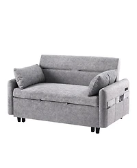 Streamdale Furniture 55" Pull Out Sofa Bed with Adjustable Back, Storage, Pillows, Usb