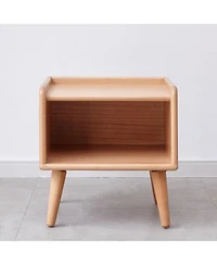 Streamdale European Beechwood Bedside Table Modern, Nordic Storage Cabinet