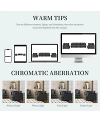 Streamdale Furniture Chenille Sectional Sofa Set - 3 Seater Sofa & 2 Armchairs