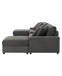 Streamdale Furniture Sectional Sofa with Bluetooth Usb Storage & Ottoman